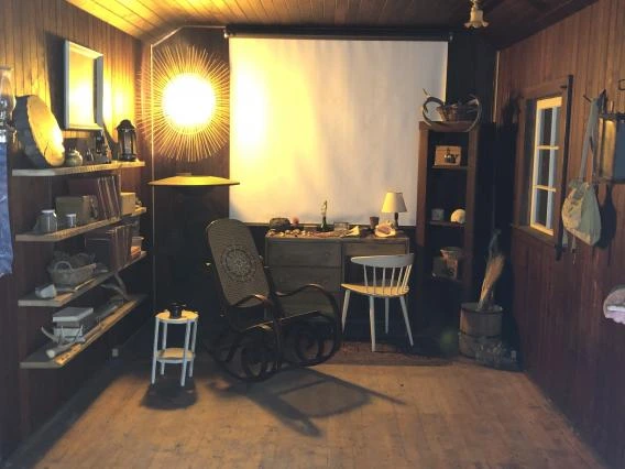 Interior to E.M.'s Lab at Island Lake.