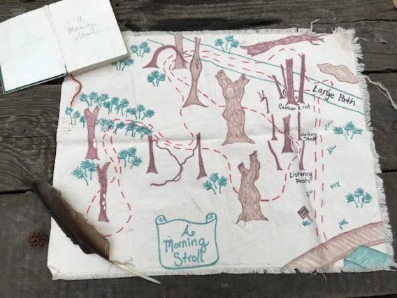 Map drawn in a diary