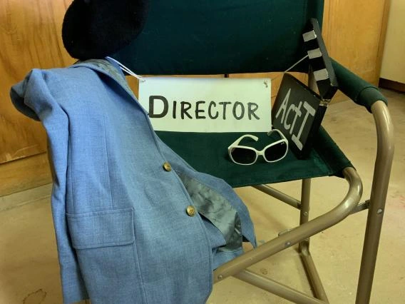 Director’s chair with props