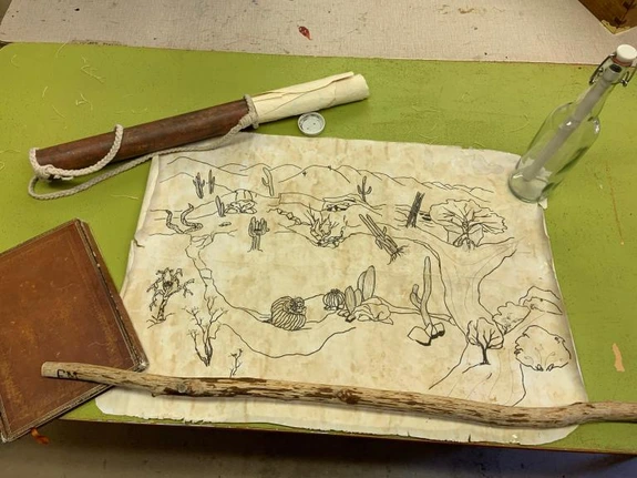 large map on a table